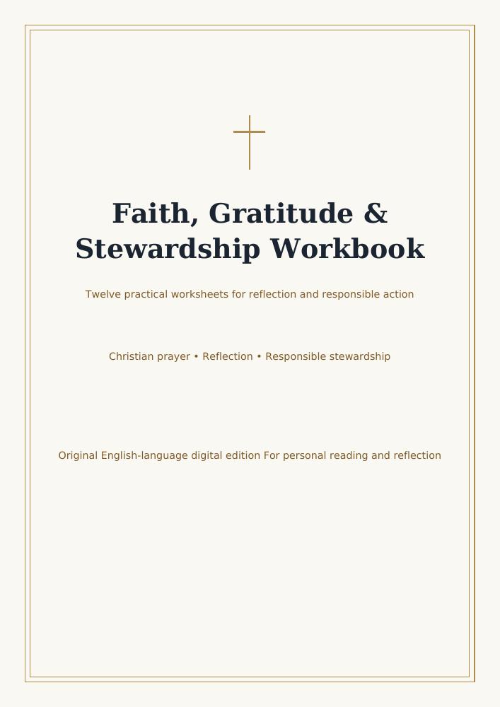 PDF cover: Faith, Gratitude & Stewardship Workbook